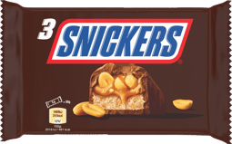 SNICKERS barre chocolat, caramel et cacahuètes - Tripack 3x50g image
