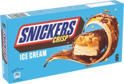 SNICKERS Crisp barre glacée chocolat caramel x6 - 207g image