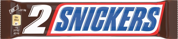 SNICKERS barre chocolat, caramel et cacahuètes - 2x37.5g
