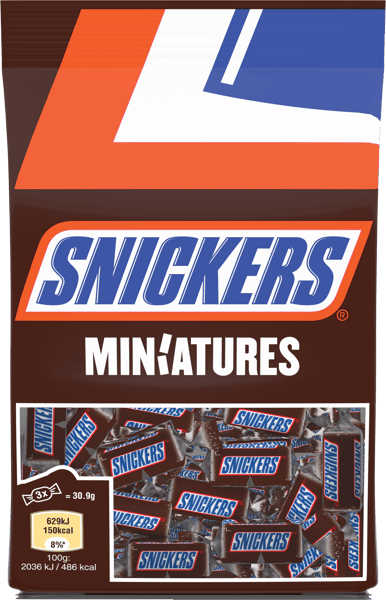 SNICKERS barre chocolat, caramel et cacahuètes - Miniatures
