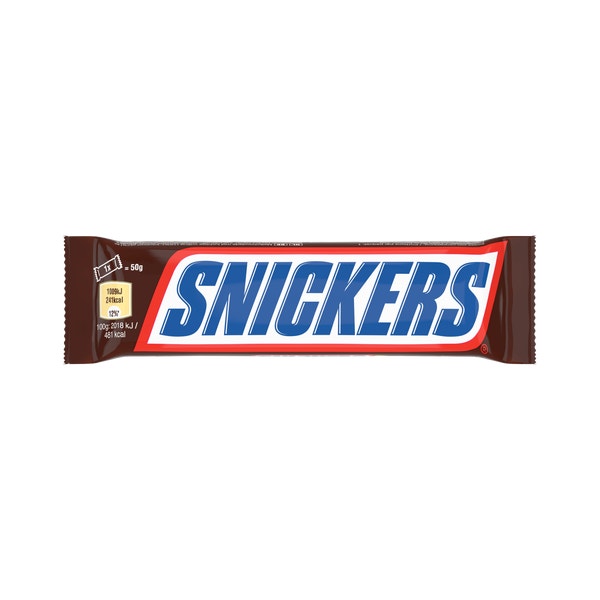 SNICKERS barre chocolat, caramel et cacahuètes - Single - 50g