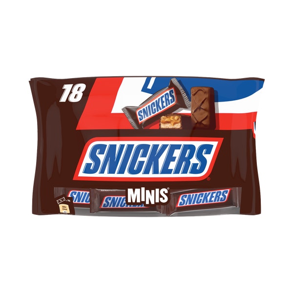 SNICKERS barre chocolat, caramel et cacahuètes - Minis x18